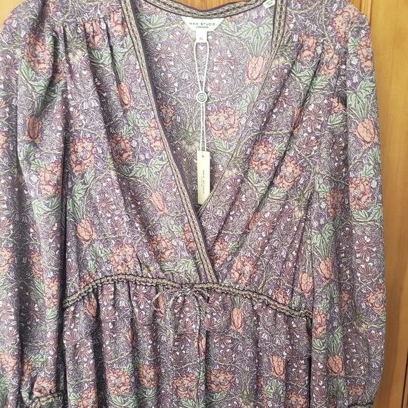MAX STUDIO LONDON Paisley Print Long Sleeve Maxi Dress Size XL NWT - Picture 4 of 6
